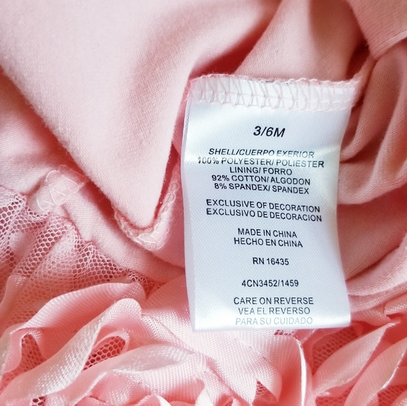 Nannette Baby Peach Rosettes 2-Piece Set Dress and Leggings Baby Girl's 3-6M - Picture 10 of 12